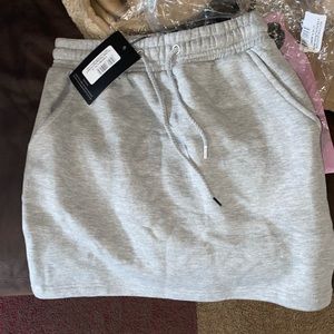 Prettylittlething Gray Drawstring Lounge Skirt